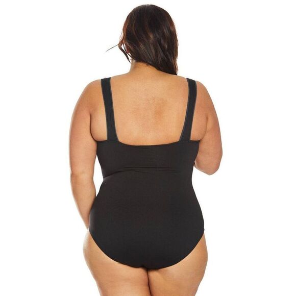 TYR Women's 12 Solid Square Neck Controlfit Chlorine Resistant One Piece Swimsui - Picture 2 of 9